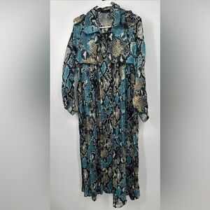 SHAHIDA PARIDES Dress S/M Snakeskin Print Silk/Viscose